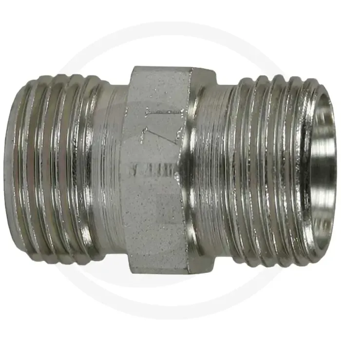 Dubbele nippel 12L M18 x 1,5 28mm Verzinkt staal 400 bar Gratis Verzending