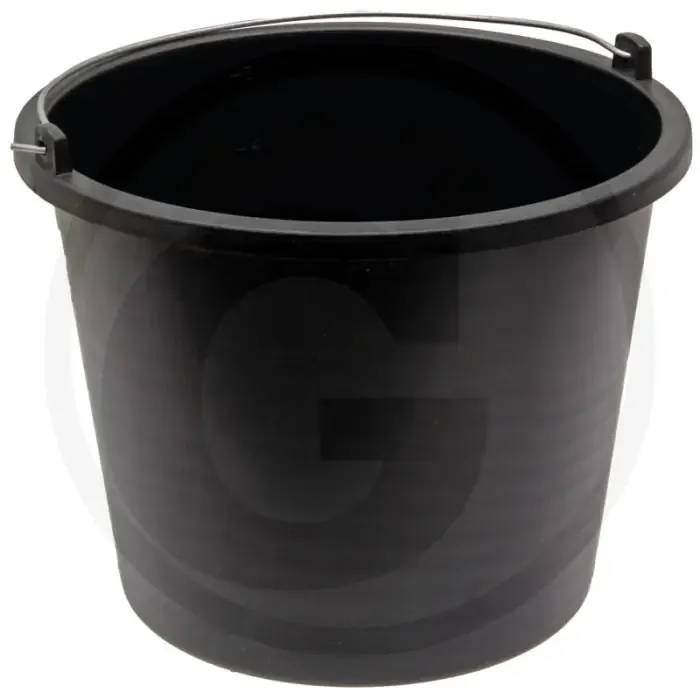 Lage Prijs Emmer 5L, Ø 240mm, H 200mm. Kunststof, zwart, met verzinkte beugel.