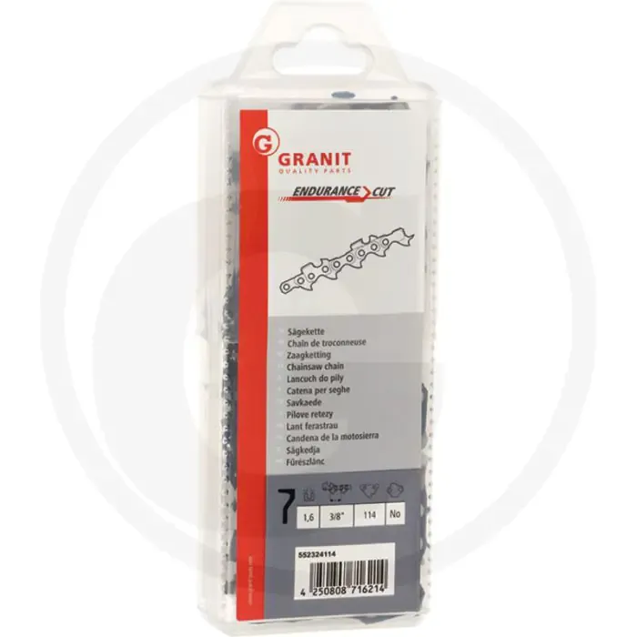 Flitsaanbieding Endurance cut zaagketting haakse zaagtand - steek 3/8' 1,6mm 114 schakels