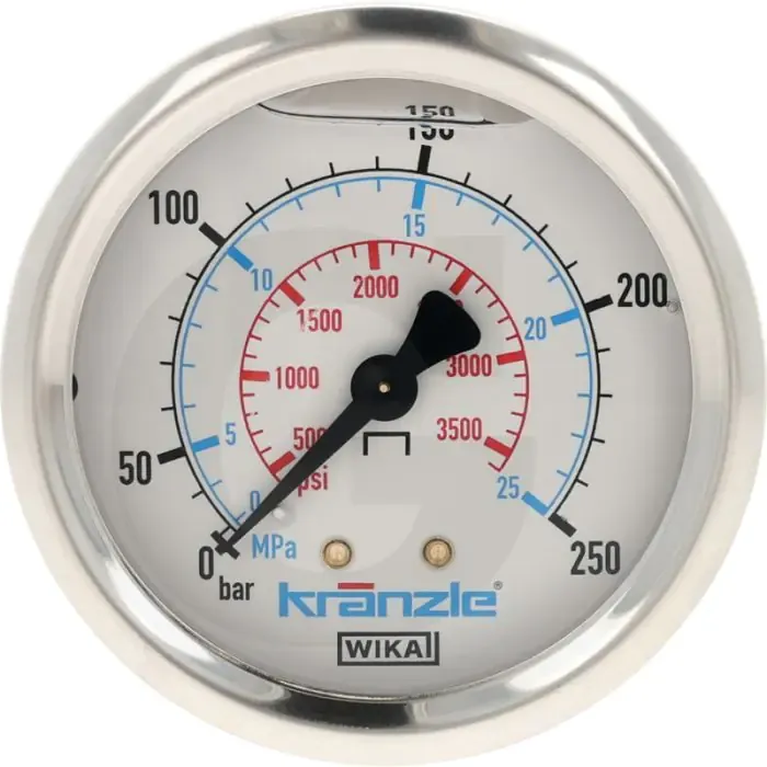 Kränzle Manometer 63mm, 0-250 bar Drukbereik Lage Prijs