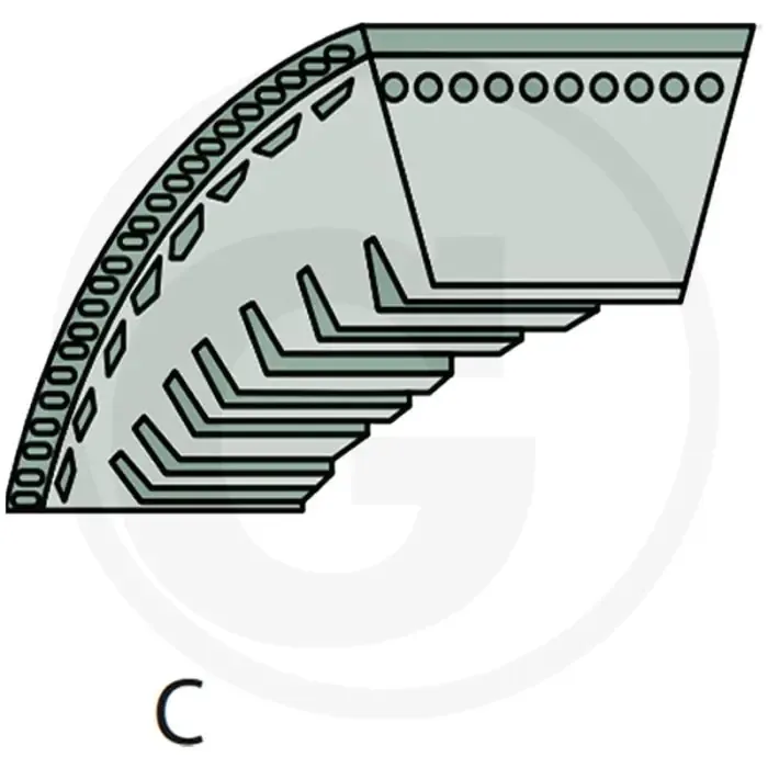 Op = Op Stiga V-snaar (Motor - Getriebe)