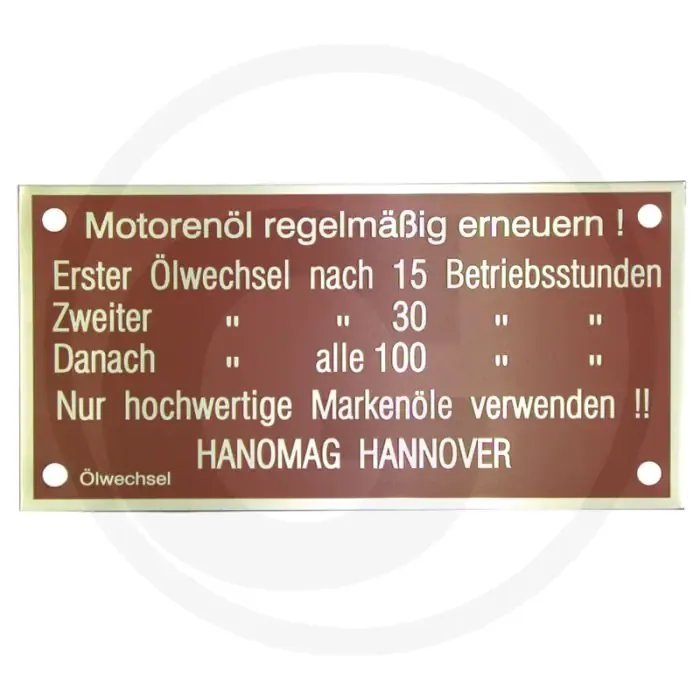 Motorblokplaatje (D 52/D 57, rood) Gratis Retour