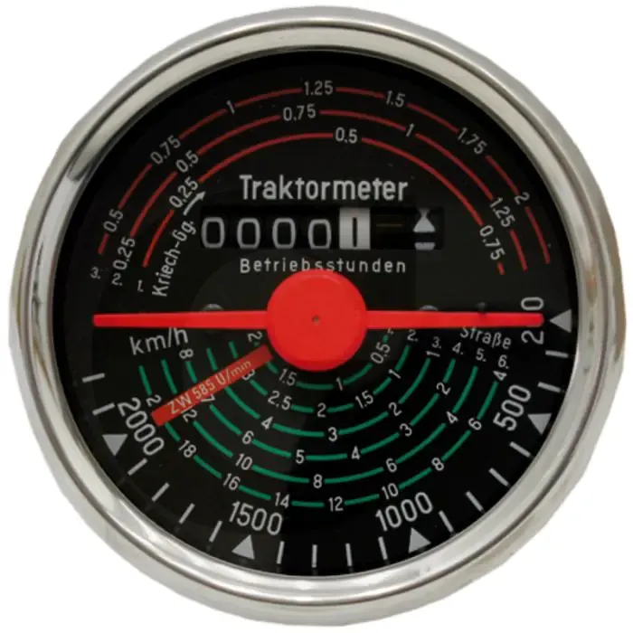 Tijdelijk Beschikbaar Tractormeter (Draairichting rechts 20 km/h Inbouwmaat Ø: 80 mm)