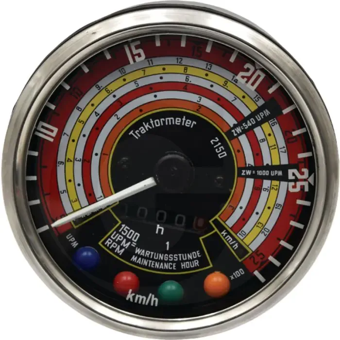 Tractormeter Ø 115 mm, 30 km/u, 2500 omw./min. Gratis Verzending