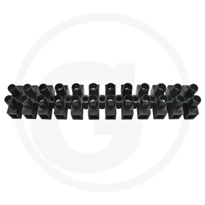 Klemrail voor doppen 12 polen 2,5 mm² Zwart Hoge Kwaliteit