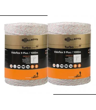 Gallagher Duopack Vidoflex 9 turboline plus wit 2x1000mtr Alleen Vandaag