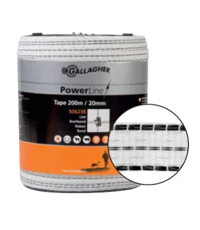 Gallagher powerline lint 20mm wit 200m Snelle Levering