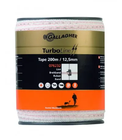 Gallagher turboline lint 12,5mm wit 200m Direct Verzonden