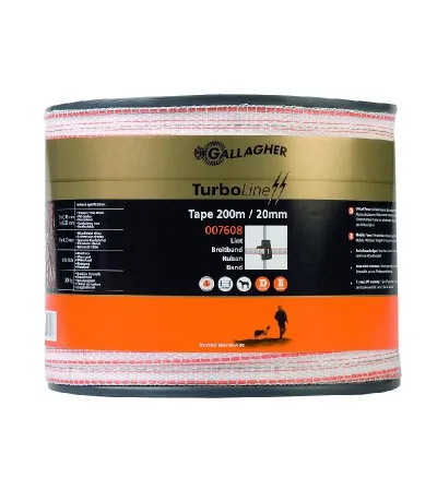 Gallagher turboline lint 20 mm wit 200m Gecertificeerd
