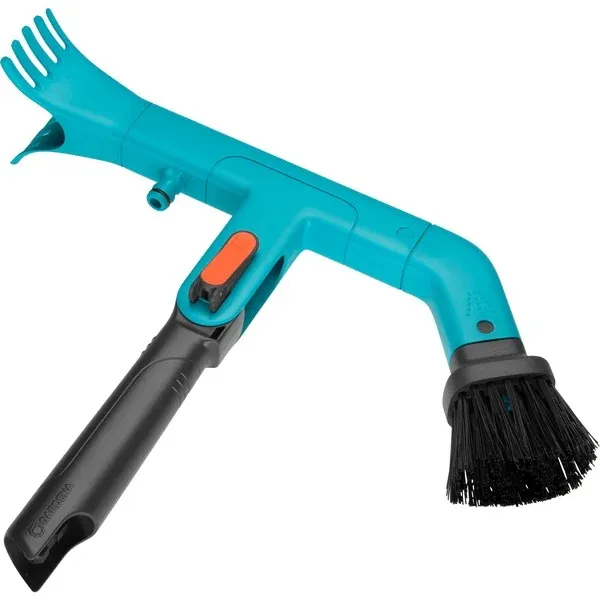 Exclusieve Aanbieding GARDENACombisystemgootreinigergehoektebezem(Turquoise/zwart,3651-20)
