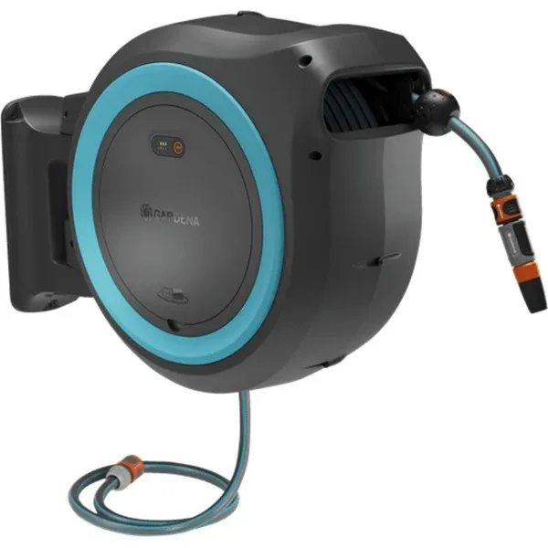 Must-Have GARDENA35mWand-slangenboxPowerrollXLslanghaspel(Grijs/turquoise,35meter,Accuenopladernietinbegrepen,POWERFORALLALLIANCE)