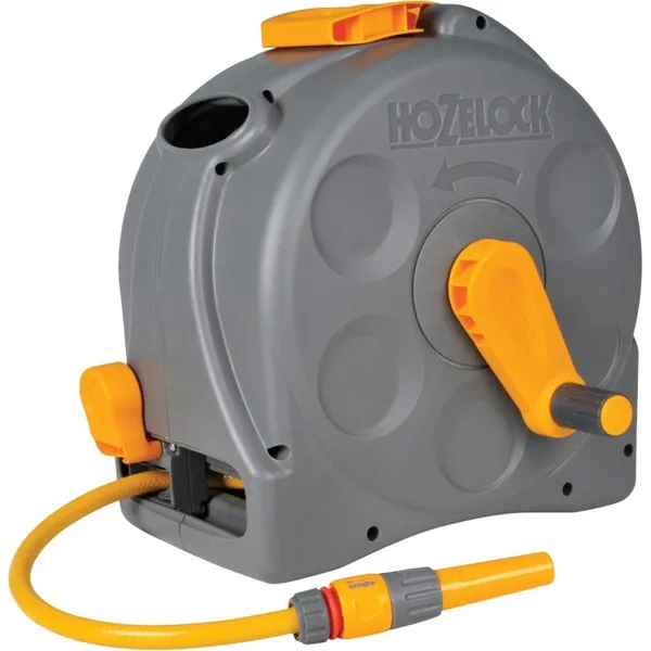 Veilige Betaling Hozelock2415CompactEnclosedReel2in1slanghaspel(Grijs/geel,25meter)