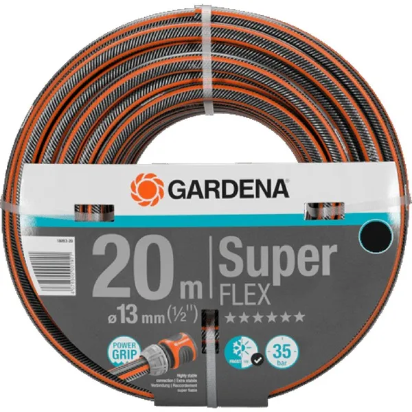 Tijdelijk Beschikbaar GARDENAPremiumSuperFLEXslang13mm(1/2")(Grijs/oranje,18093-20,20m)