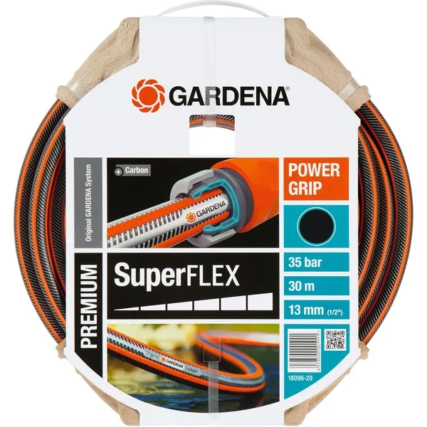 Beperkt Aanbod GARDENAPremiumSuperFLEXSlang13mm(1/2")(Grijs/oranje,18096-20,30m)